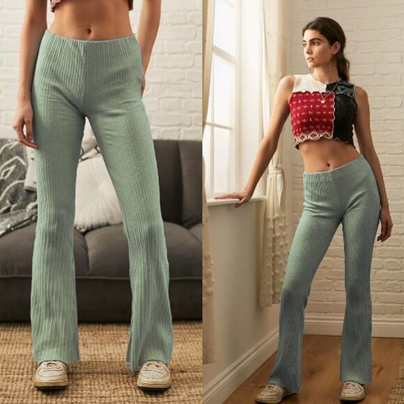 Urban Outfitters Green Wide Leg Pants - Picture 2 of 13